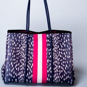 Multipurpose Neoprene Bag - Fawn with Pink Stripe